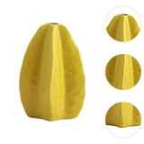 Maxbell Ceramic Flower Vase Decor Starfruit Shaped Unique for Bedroom Desktop Office Yellow
