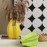 Maxbell Ceramic Flower Vase Decor Starfruit Shaped Unique for Bedroom Desktop Office Yellow