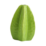 Maxbell Ceramic Flower Vase Decor Starfruit Shaped Unique for Bedroom Desktop Office Green