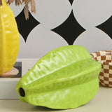 Maxbell Ceramic Flower Vase Decor Starfruit Shaped Unique for Bedroom Desktop Office Green
