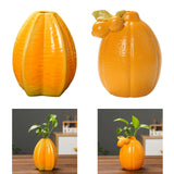 Maxbell Fruit Shaped Ceramic Flower Vase Home Decor Unique for Bedroom Shelf Wedding Carambola 9.5x11.7cm