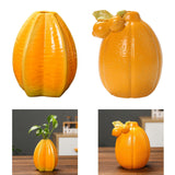 Maxbell Fruit Shaped Ceramic Flower Vase Home Decor Unique for Bedroom Shelf Wedding Carambola 9.5x11.7cm