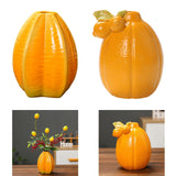 Maxbell Fruit Shaped Ceramic Flower Vase Home Decor Unique for Bedroom Shelf Wedding Carambola 9.5x11.7cm