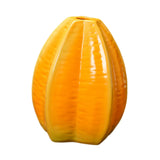 Maxbell Fruit Shaped Ceramic Flower Vase Home Decor Unique for Bedroom Shelf Wedding Carambola 9.5x11.7cm