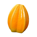 Maxbell Fruit Shaped Ceramic Flower Vase Home Decor Unique for Bedroom Shelf Wedding Carambola 9.5x11.7cm