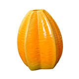 Maxbell Fruit Shaped Ceramic Flower Vase Home Decor Unique for Bedroom Shelf Wedding Carambola 9.5x11.7cm