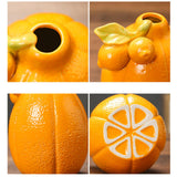 Maxbell Fruit Shaped Ceramic Flower Vase Home Decor Unique for Bedroom Shelf Wedding Orange 10.2cmx12.3cm