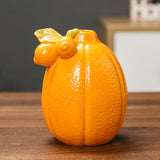 Maxbell Fruit Shaped Ceramic Flower Vase Home Decor Unique for Bedroom Shelf Wedding Orange 10.2cmx12.3cm