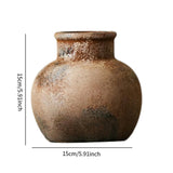 Maxbell Rustic Ceramic Vase Wabi Sabi Table Centerpiece Office Farmhouse Flower Vase Rust 15x15x14cm