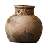 Maxbell Rustic Ceramic Vase Wabi Sabi Table Centerpiece Office Farmhouse Flower Vase Rust 15x15x14cm