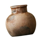 Maxbell Rustic Ceramic Vase Wabi Sabi Table Centerpiece Office Farmhouse Flower Vase Rust 15x15x14cm