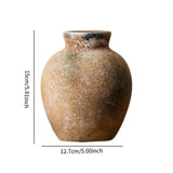 Maxbell Rustic Ceramic Vase Wabi Sabi Table Centerpiece Office Farmhouse Flower Vase Rust 12.7x12.7x15cm