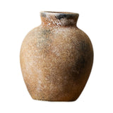Maxbell Rustic Ceramic Vase Wabi Sabi Table Centerpiece Office Farmhouse Flower Vase Rust 12.7x12.7x15cm