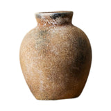 Maxbell Rustic Ceramic Vase Wabi Sabi Table Centerpiece Office Farmhouse Flower Vase Rust 12.7x12.7x15cm