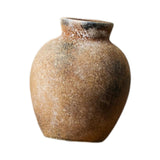 Maxbell Rustic Ceramic Vase Wabi Sabi Table Centerpiece Office Farmhouse Flower Vase Rust 12.7x12.7x15cm