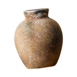 Maxbell Rustic Ceramic Vase Wabi Sabi Table Centerpiece Office Farmhouse Flower Vase Rust 12.7x12.7x15cm