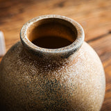 Maxbell Rustic Ceramic Vase Wabi Sabi Table Centerpiece Office Farmhouse Flower Vase Rust 12.7x12.7x15cm