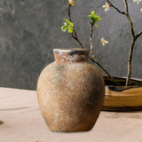 Maxbell Rustic Ceramic Vase Wabi Sabi Table Centerpiece Office Farmhouse Flower Vase Rust 12.7x12.7x15cm