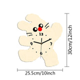 Maxbell Cartoon Cat Shaped Wall Clock Silent for Housewarming Gift Farmhouse Kitchen Beige