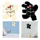 Maxbell Cartoon Cat Shaped Wall Clock Silent for Housewarming Gift Farmhouse Kitchen Beige