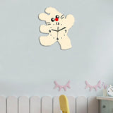 Maxbell Cartoon Cat Shaped Wall Clock Silent for Housewarming Gift Farmhouse Kitchen Beige