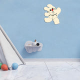 Maxbell Cartoon Cat Shaped Wall Clock Silent for Housewarming Gift Farmhouse Kitchen Beige