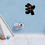 Maxbell Cartoon Cat Shaped Wall Clock Silent for Housewarming Gift Farmhouse Kitchen Black
