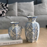 Maxbell Chinese Ceramic Flower Vase Home Decor Plant Holder for Office Wedding Table Begonia 8cmx15cm