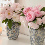 Maxbell Chinese Ceramic Flower Vase Home Decor Plant Holder for Office Wedding Table Begonia 8cmx15cm