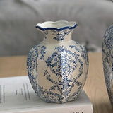 Maxbell Chinese Ceramic Flower Vase Home Decor Plant Holder for Office Wedding Table Begonia 8cmx15cm