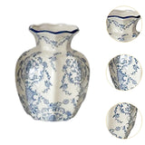 Maxbell Chinese Ceramic Flower Vase Home Decor Plant Holder for Office Wedding Table Begonia 8cmx15cm