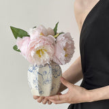 Maxbell Chinese Ceramic Flower Vase Home Decor Plant Holder for Office Wedding Table Begonia 8cmx15cm