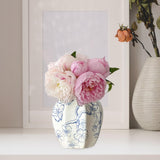 Maxbell Chinese Ceramic Flower Vase Home Decor Plant Holder for Office Wedding Table Plum Bossom 8cmx15cm