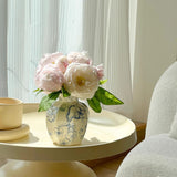 Maxbell Chinese Ceramic Flower Vase Home Decor Plant Holder for Office Wedding Table Plum Bossom 8cmx15cm