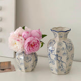 Maxbell Chinese Ceramic Flower Vase Home Decor Plant Holder for Office Wedding Table Plum Bossom 8cmx15cm