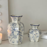 Maxbell Chinese Ceramic Flower Vase Home Decor Plant Holder for Office Wedding Table Plum Bossom 8cmx15cm