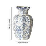 Maxbell Chinese Ceramic Flower Vase Home Decor Plant Holder for Office Wedding Table Begonia 10cmx24cm