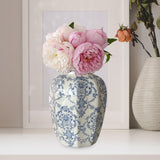 Maxbell Chinese Ceramic Flower Vase Home Decor Plant Holder for Office Wedding Table Begonia 10cmx24cm