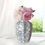 Maxbell Chinese Ceramic Flower Vase Home Decor Plant Holder for Office Wedding Table Begonia 10cmx24cm