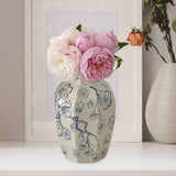 Maxbell Chinese Ceramic Flower Vase Home Decor Plant Holder for Office Wedding Table PlumBossom 10cmx24cm