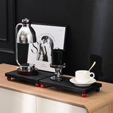 Maxbell Wooden Cosmetic Stand Sturdy Pedestal Stand for Dresser Countertop Dormitory Large Black