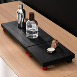 Maxbell Wooden Cosmetic Stand Sturdy Pedestal Stand for Dresser Countertop Dormitory Large Black