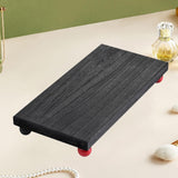 Maxbell Wooden Cosmetic Stand Sturdy Pedestal Stand for Dresser Countertop Dormitory Large Black