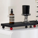 Maxbell Wooden Cosmetic Stand Sturdy Pedestal Stand for Dresser Countertop Dormitory Large Black