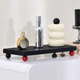 Maxbell Wooden Cosmetic Stand Sturdy Pedestal Stand for Dresser Countertop Dormitory Large Black