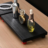 Maxbell Wooden Cosmetic Stand Sturdy Pedestal Stand for Dresser Countertop Dormitory Large Black