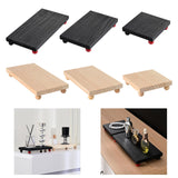 Maxbell Wooden Cosmetic Stand Sturdy Pedestal Stand for Dresser Countertop Dormitory Large Black