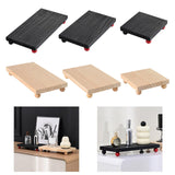Maxbell Wooden Cosmetic Stand Sturdy Pedestal Stand for Dresser Countertop Dormitory Large Black