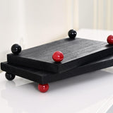 Maxbell Wooden Cosmetic Stand Sturdy Pedestal Stand for Dresser Countertop Dormitory Large Black