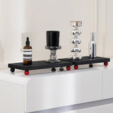 Maxbell Wooden Cosmetic Stand Sturdy Pedestal Stand for Dresser Countertop Dormitory Large Black